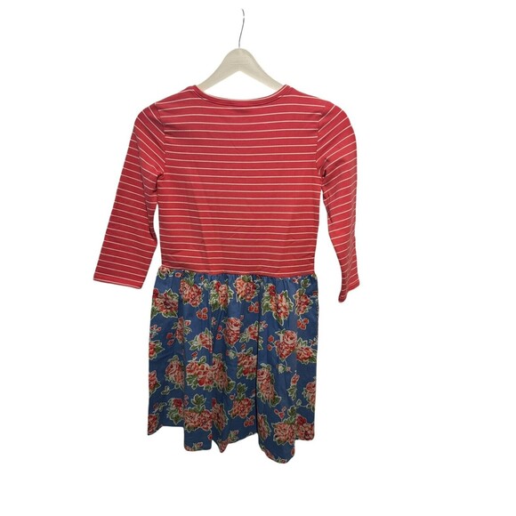435 Matilda Jane Friends Forever Abigail Dress Size 12 Long Sleeve Floral Stripe - Picture 7 of 9